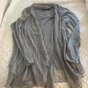 Gray Open-Front Women's Sweater